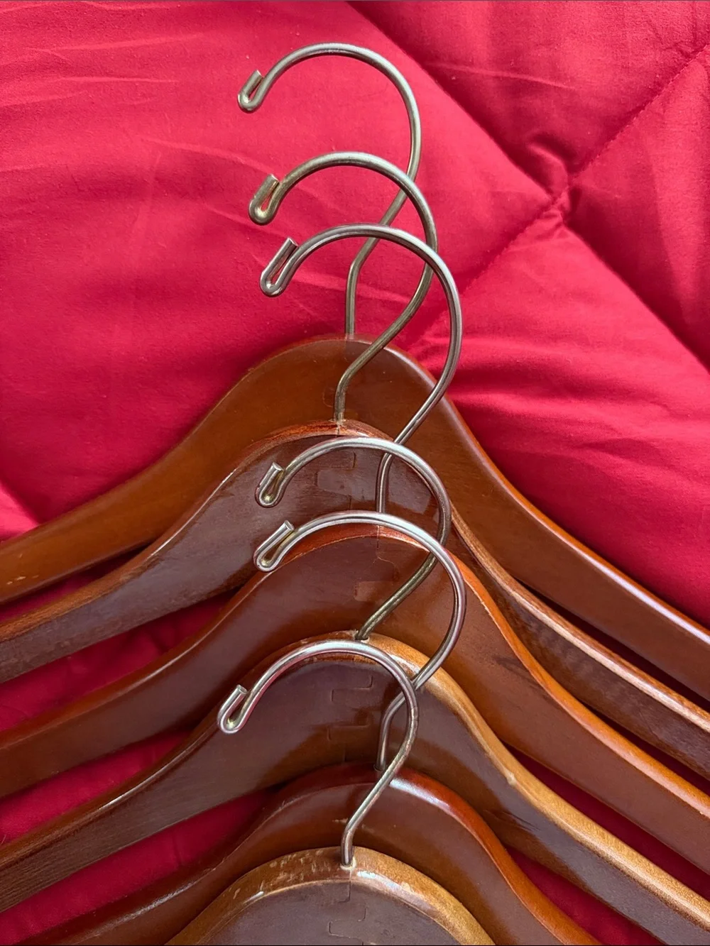 Wooden Suit Hangers - Brown - Set of 6